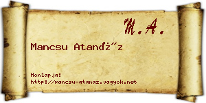 Mancsu Atanáz névjegykártya
